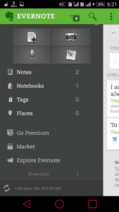 Evernote app for android